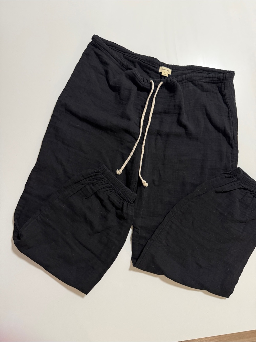 DONNI. Black Track Pants with Drawstring